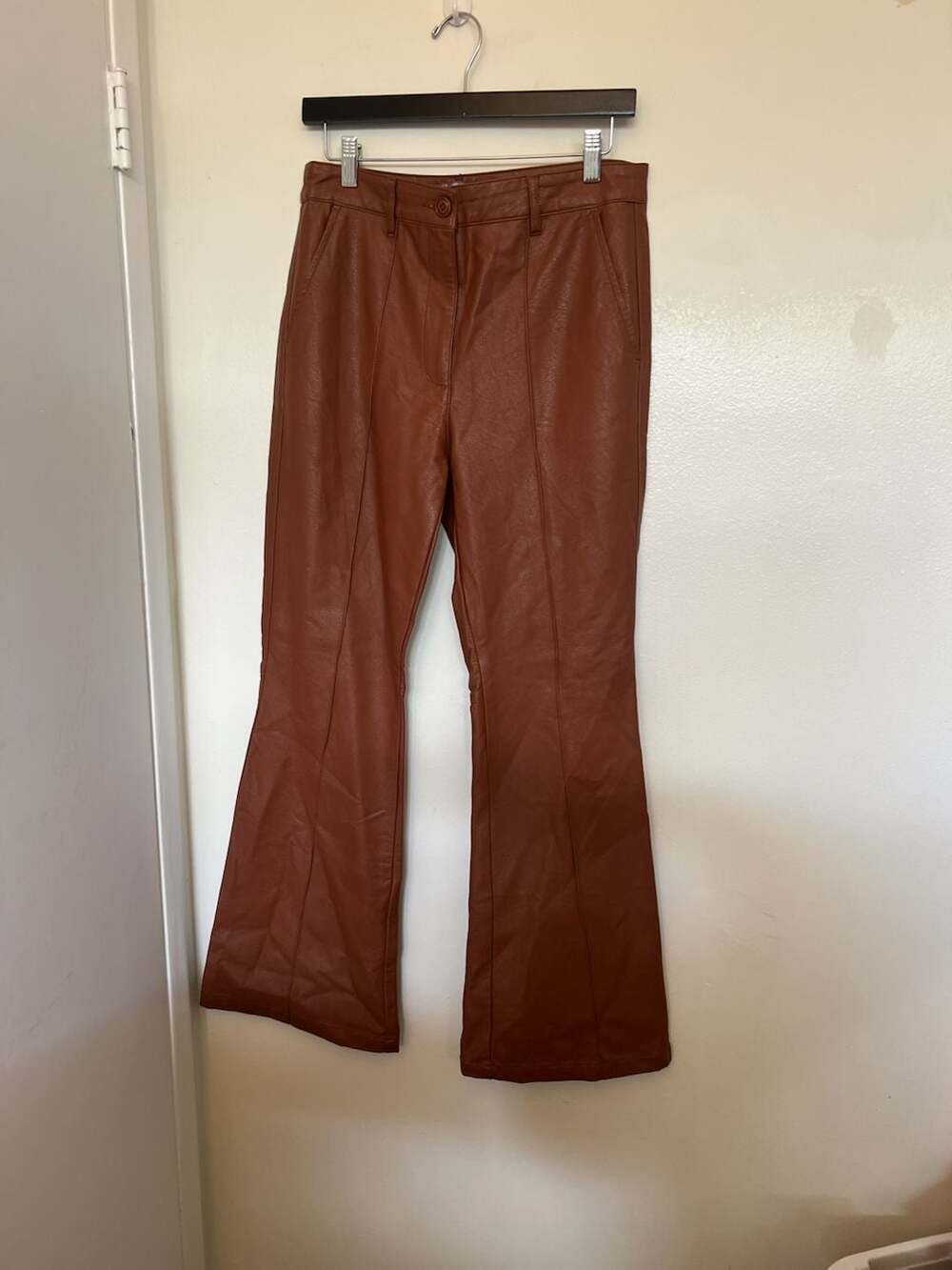 Urban Outfitters Faux Leather Brown Flared Pants Size 4